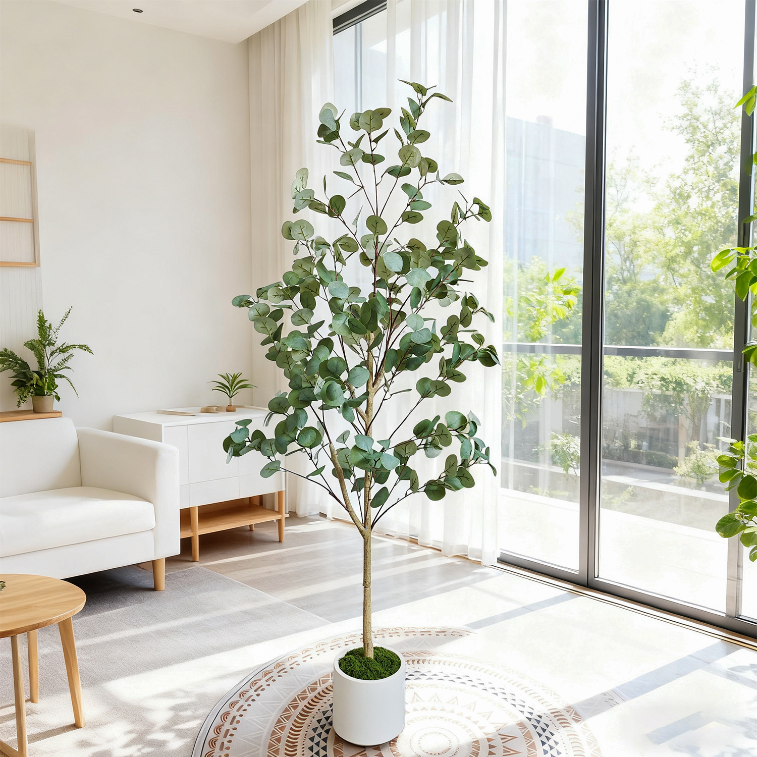 Dracaena Marginata - 120-155Cm/5.1Ft Artificial Eucalyptus Tree Realistic Fake