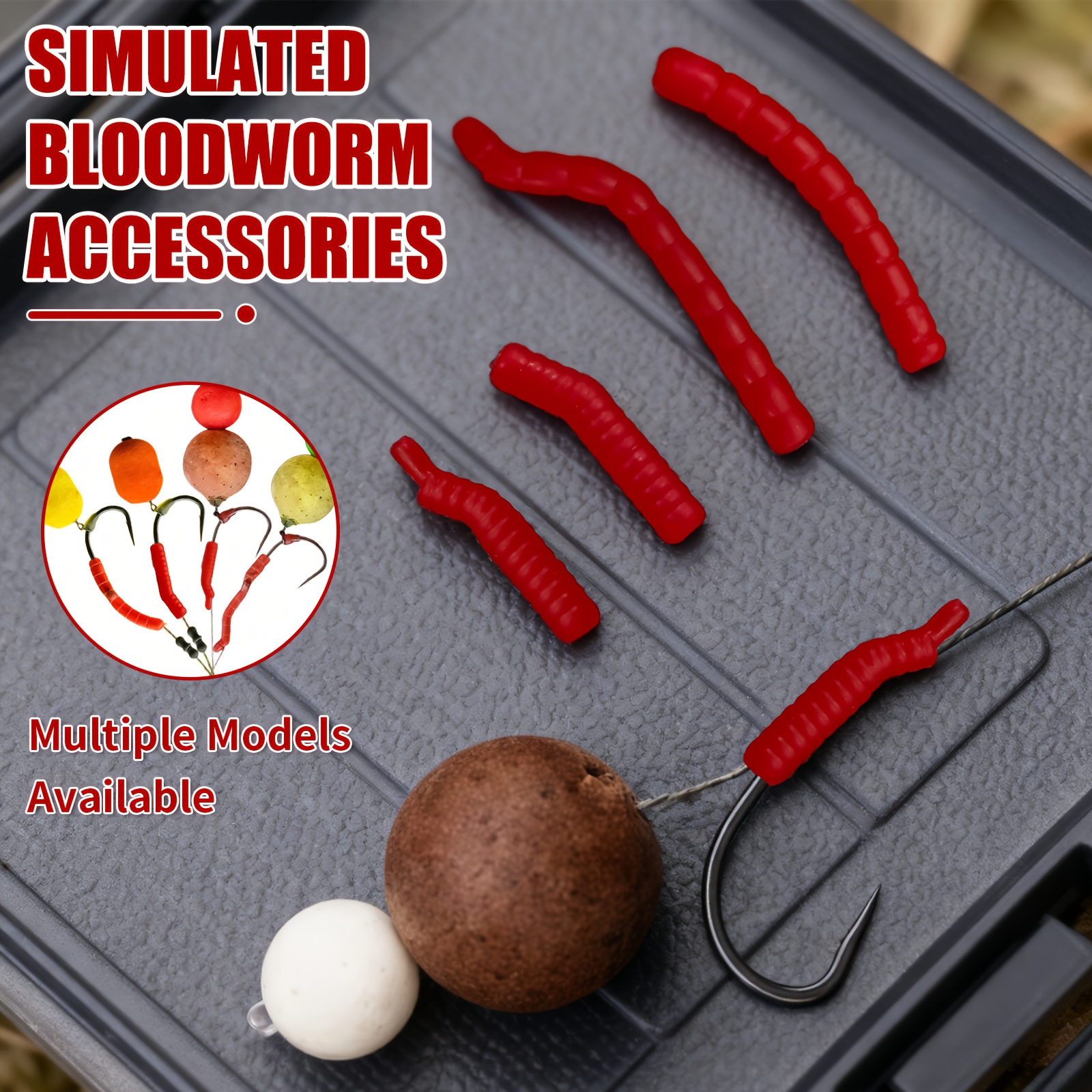 Red Artificial Bloodworm Hook  - Aglaonema Red review and price