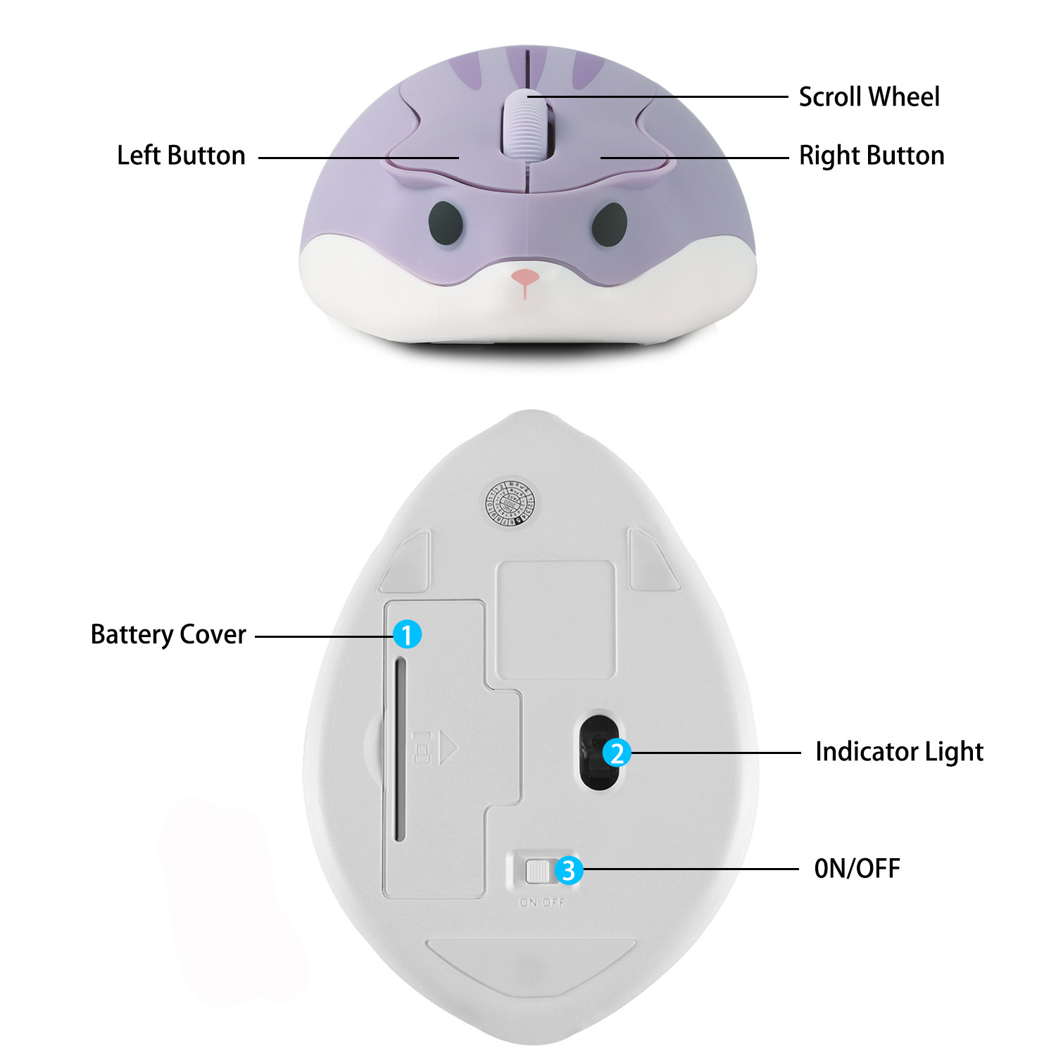 2.4G Wireless Mouse Purple Ham - Tradescantia Purple review and price