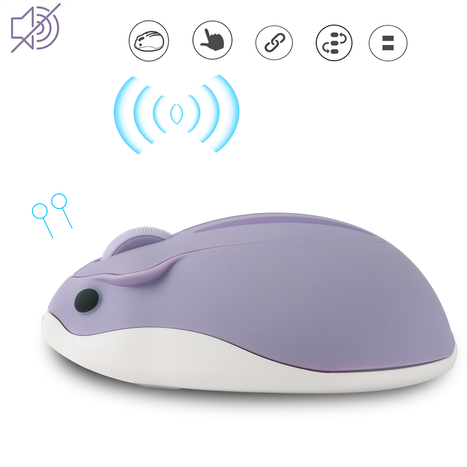 2.4G Wireless Mouse Purple Ham - Tradescantia Purple review and price