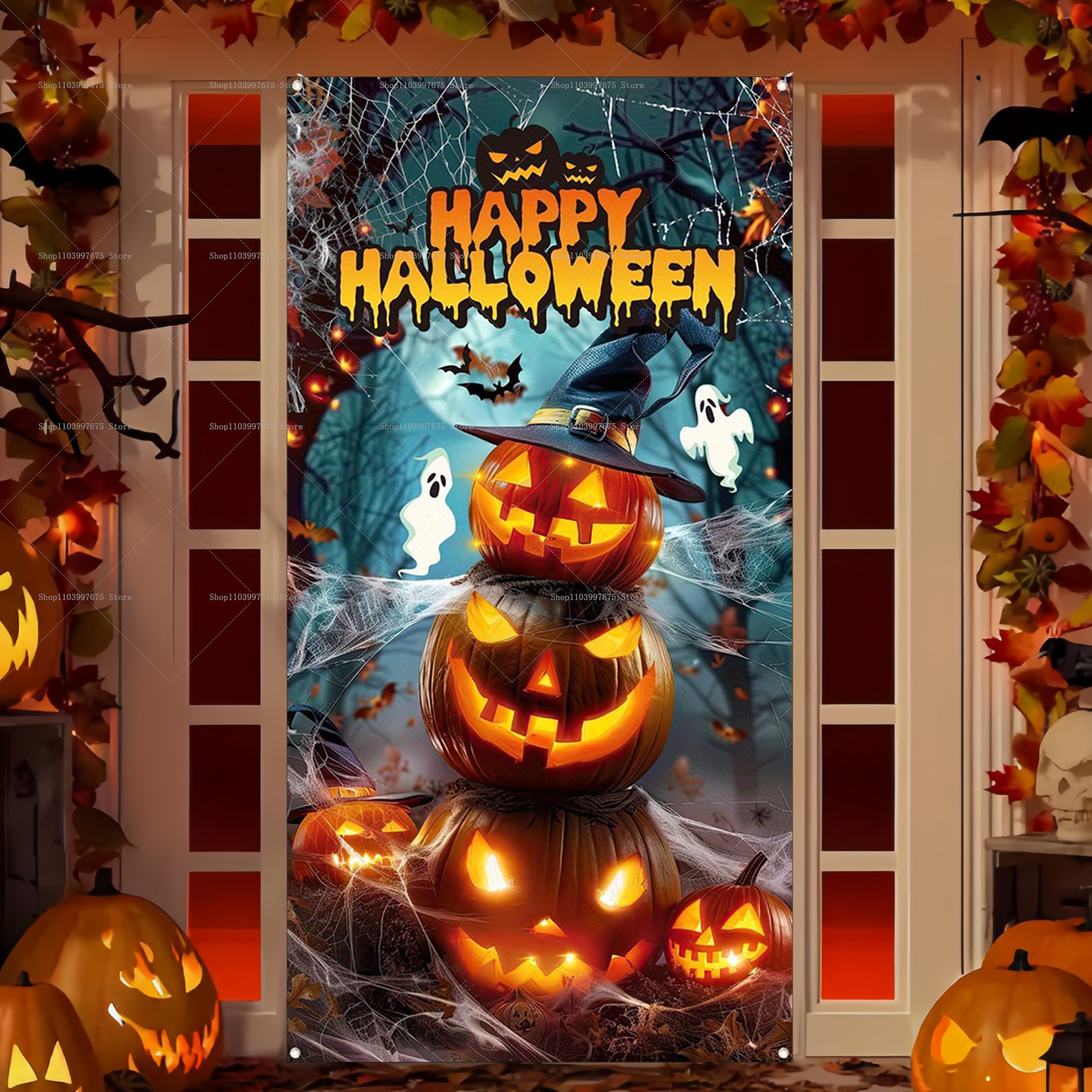 Happy Halloween Door Banner Ev - Spider Plant Hanging review and price