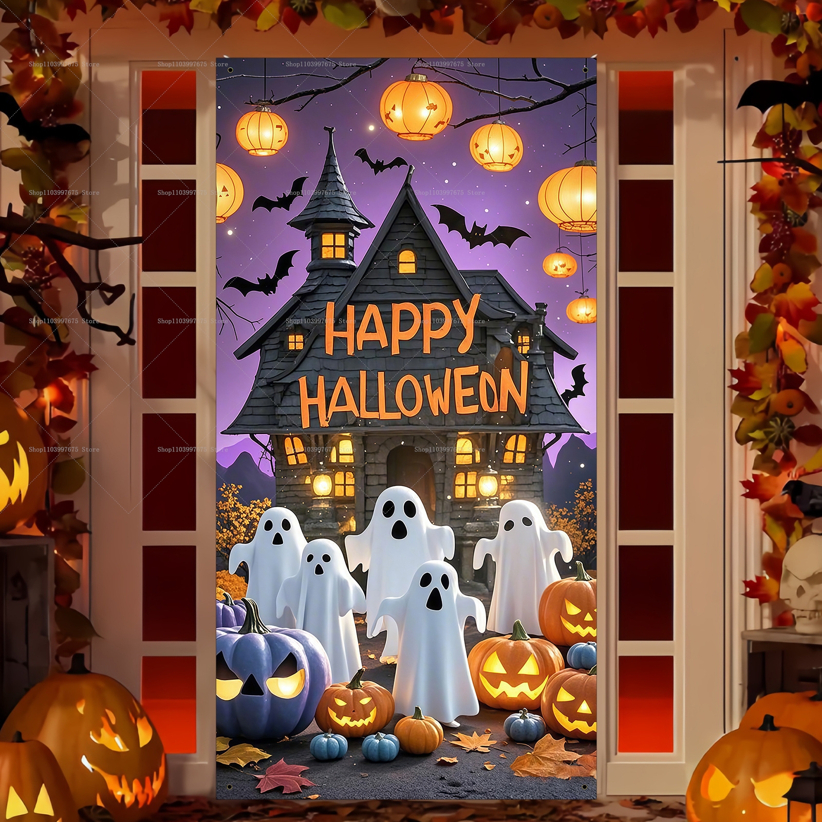 Happy Halloween Door Banner Ev - Spider Plant Hanging review and price
