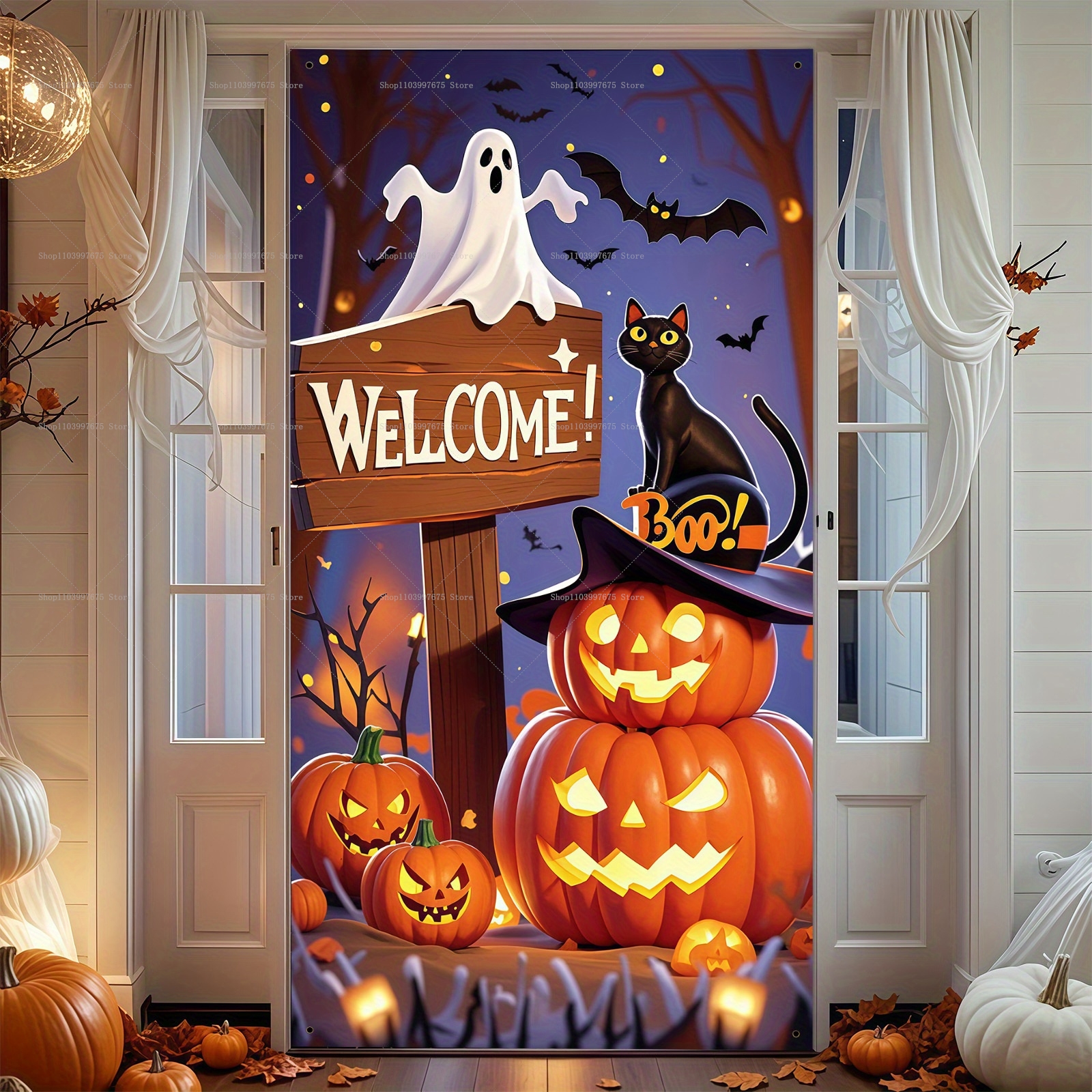Happy Halloween Door Banner Ev - Spider Plant Hanging review and price