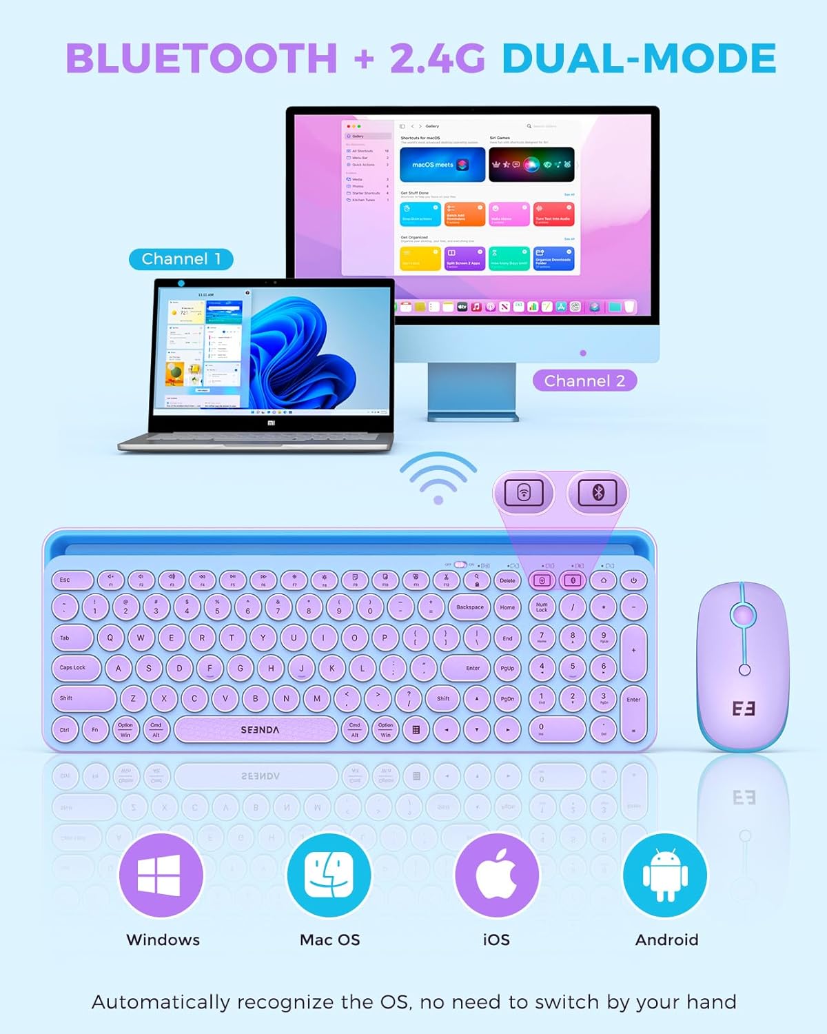 Wireless Keyboard and Mouse Co - Tradescantia Purple review and price