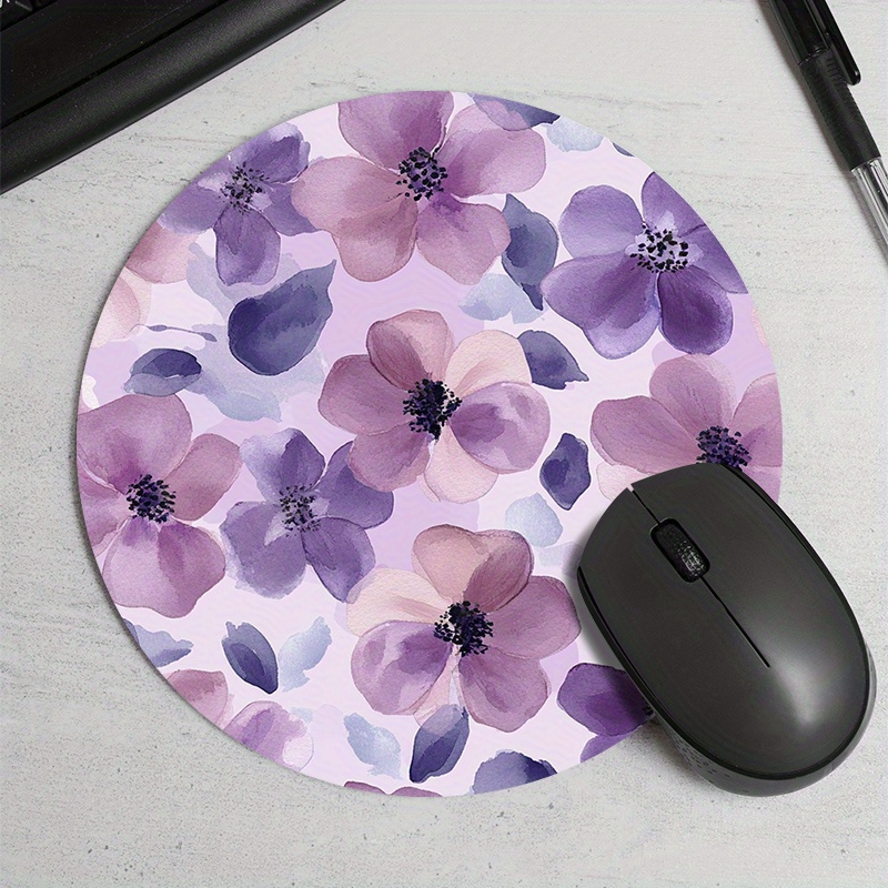 1pc Purple Floral Round Mouse  - Tradescantia Purple review and price