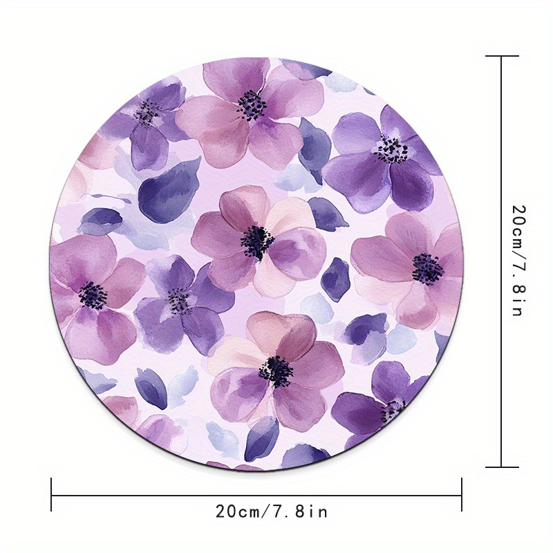 1pc Purple Floral Round Mouse  - Tradescantia Purple review and price
