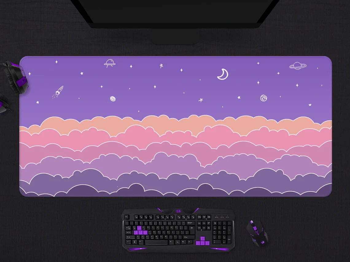 Kawaii Deskmat purple Cute Mou - Tradescantia Purple review and price