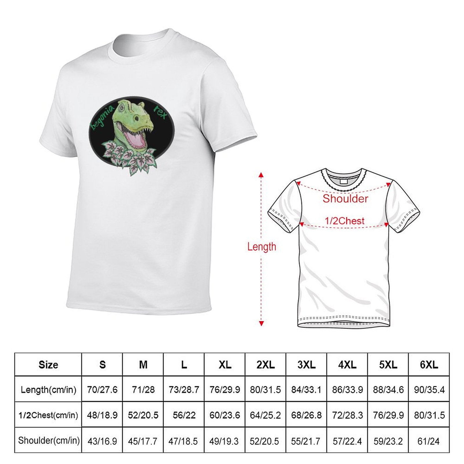T rex begonia T-Shirt cotton t - Begonia Rex review and price