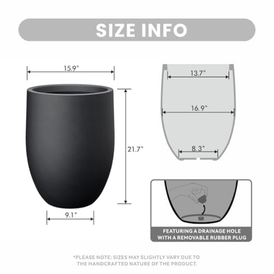 Tall Concrete Planter 21.7-Inc - Aloe Vera Pot review and price